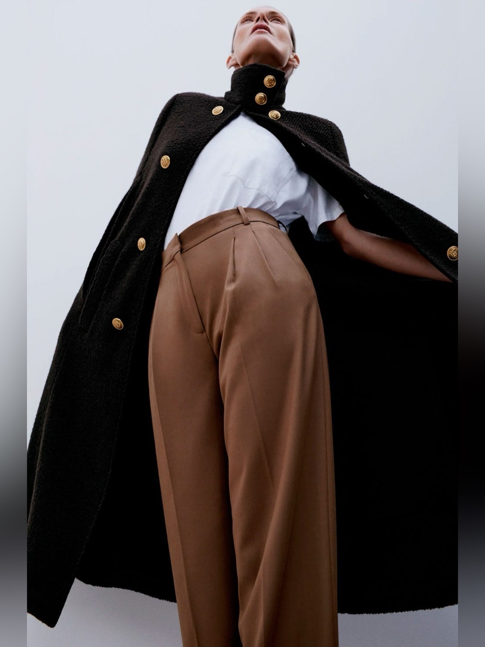 Zara limited Edition Wool Blend Long Cape Coat Size XS/ S Blogger Favourite Fall